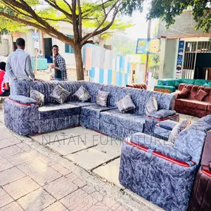 Photo - Maled Foam Sponge Hd#1 L Shaped Corner Sofa With Wooden Made