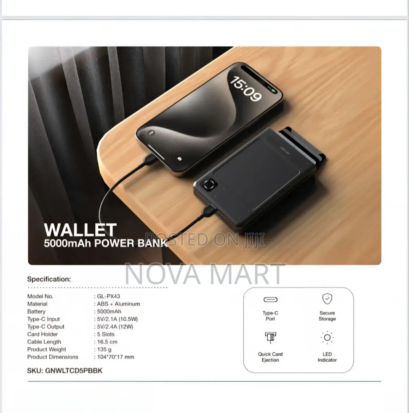 3-in-1 Smart Cardholder Power Bank