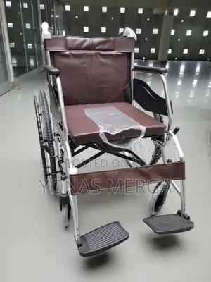Wheel Chair for Adults - Weight Capacity 150 Kg (Brown)