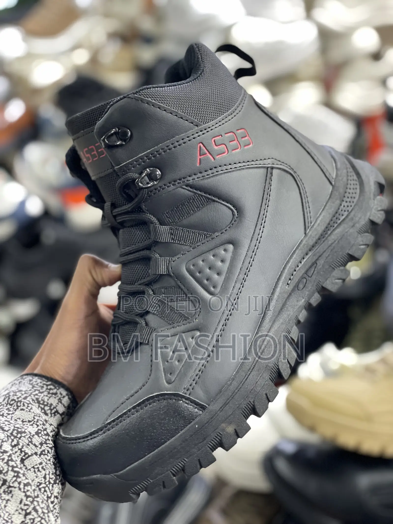 A533 Black Boots for Summer Upper Leather