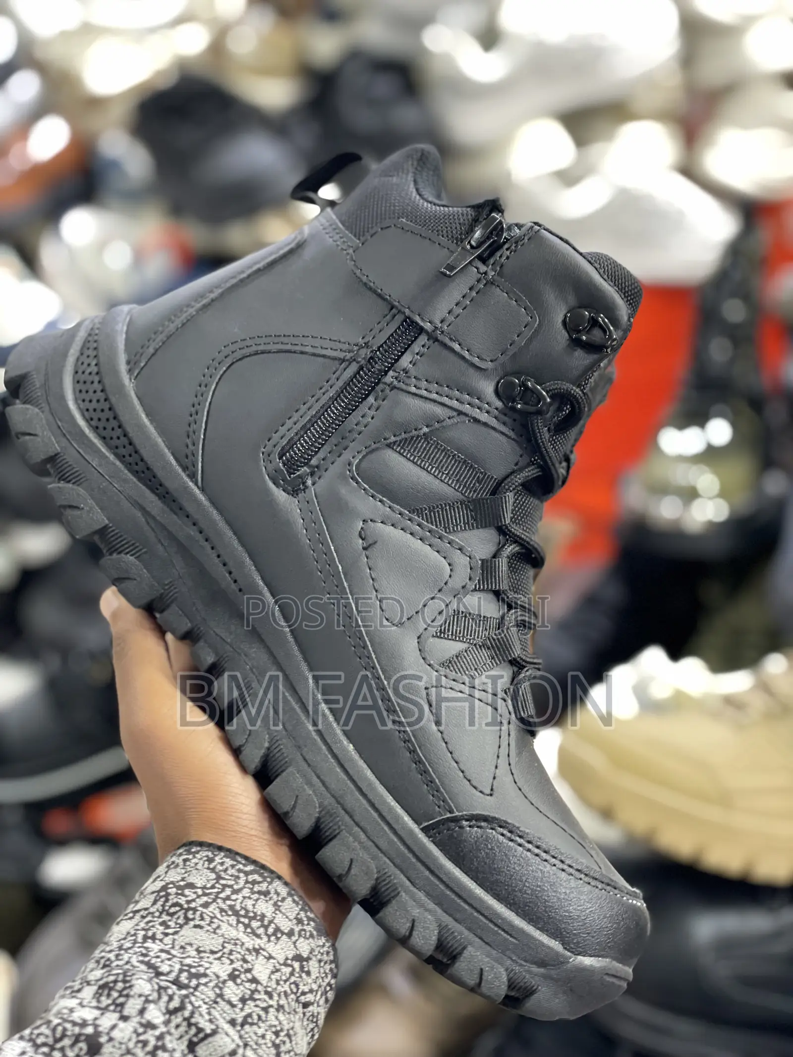 A533 Black Boots for Summer Upper Leather