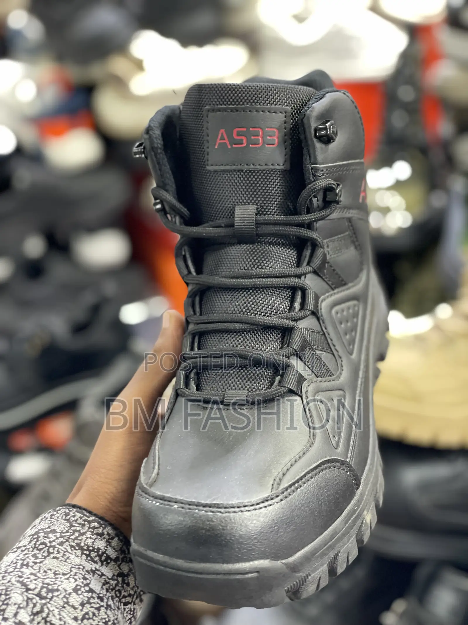 A533 Black Boots for Summer Upper Leather