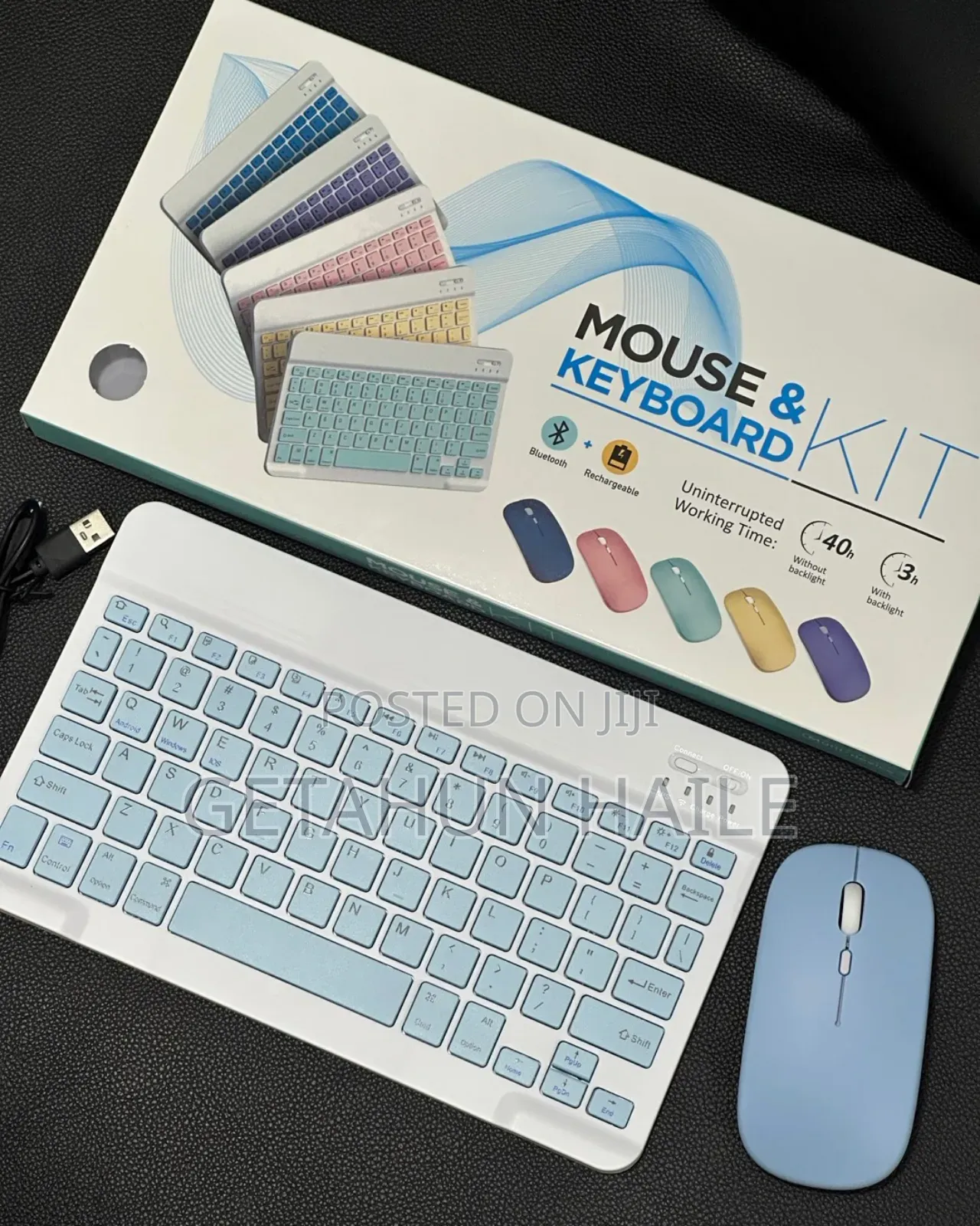 Bluetooth Mouse and Keyboard Kit With Rechargeable Battery