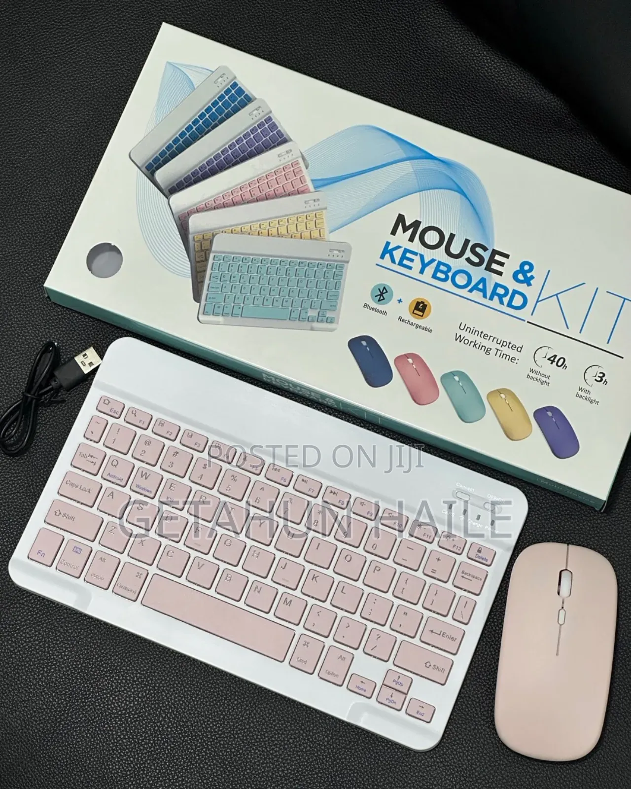 Bluetooth Mouse and Keyboard Kit With Rechargeable Battery