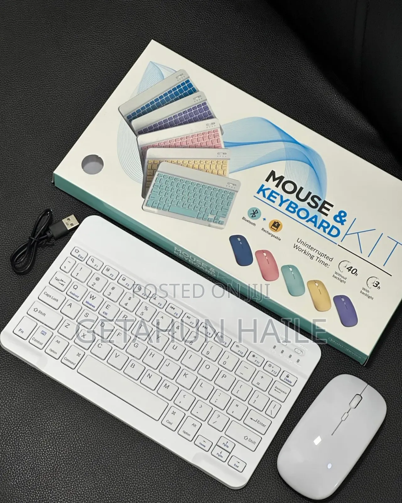 Bluetooth Mouse and Keyboard Kit With Rechargeable Battery