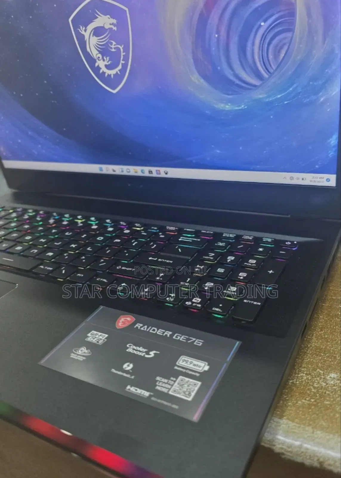 New Laptop MSI Raider GE78 16GB Intel Core I9 SSD 1T