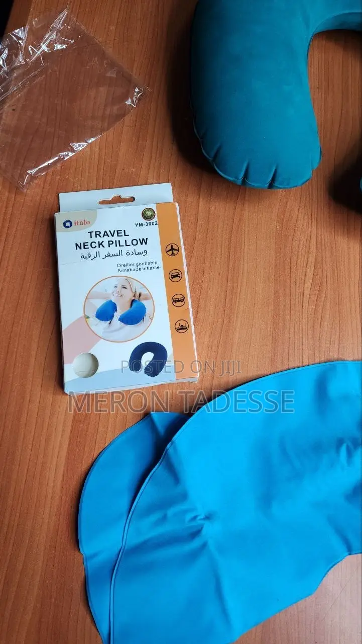 Inflatable Travel Neck Pillow Velvet Texture የጉዞ የአንገት ትራስ
