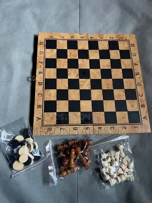 Photo - 3in1 Wooden Game Set Chess+ Checkers + Backgammon ] 3በ1 ጨዋታ