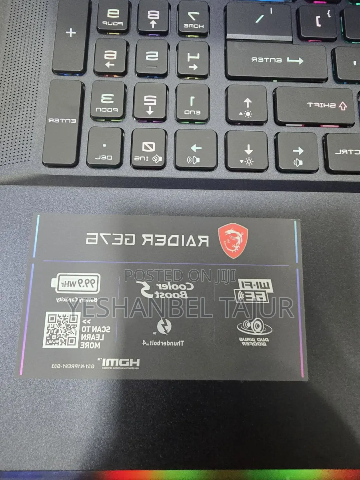 New Laptop MSI GF63 16GB Intel Core I9 SSD 1T