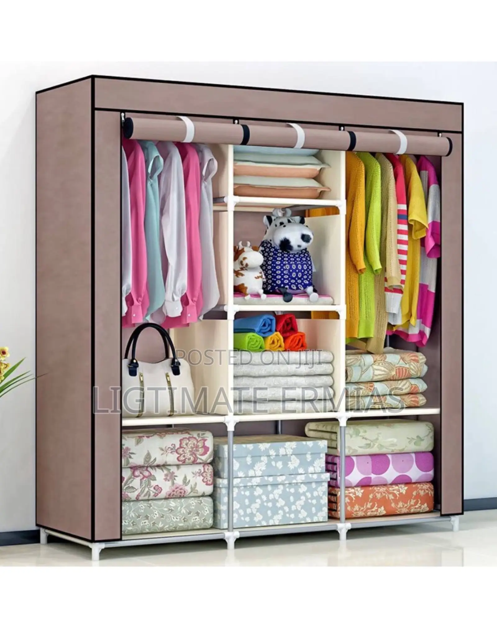 ተገጣጣሚ የልብስ ቁም ሳጥን ባለ 3 በተለያየ ከለር