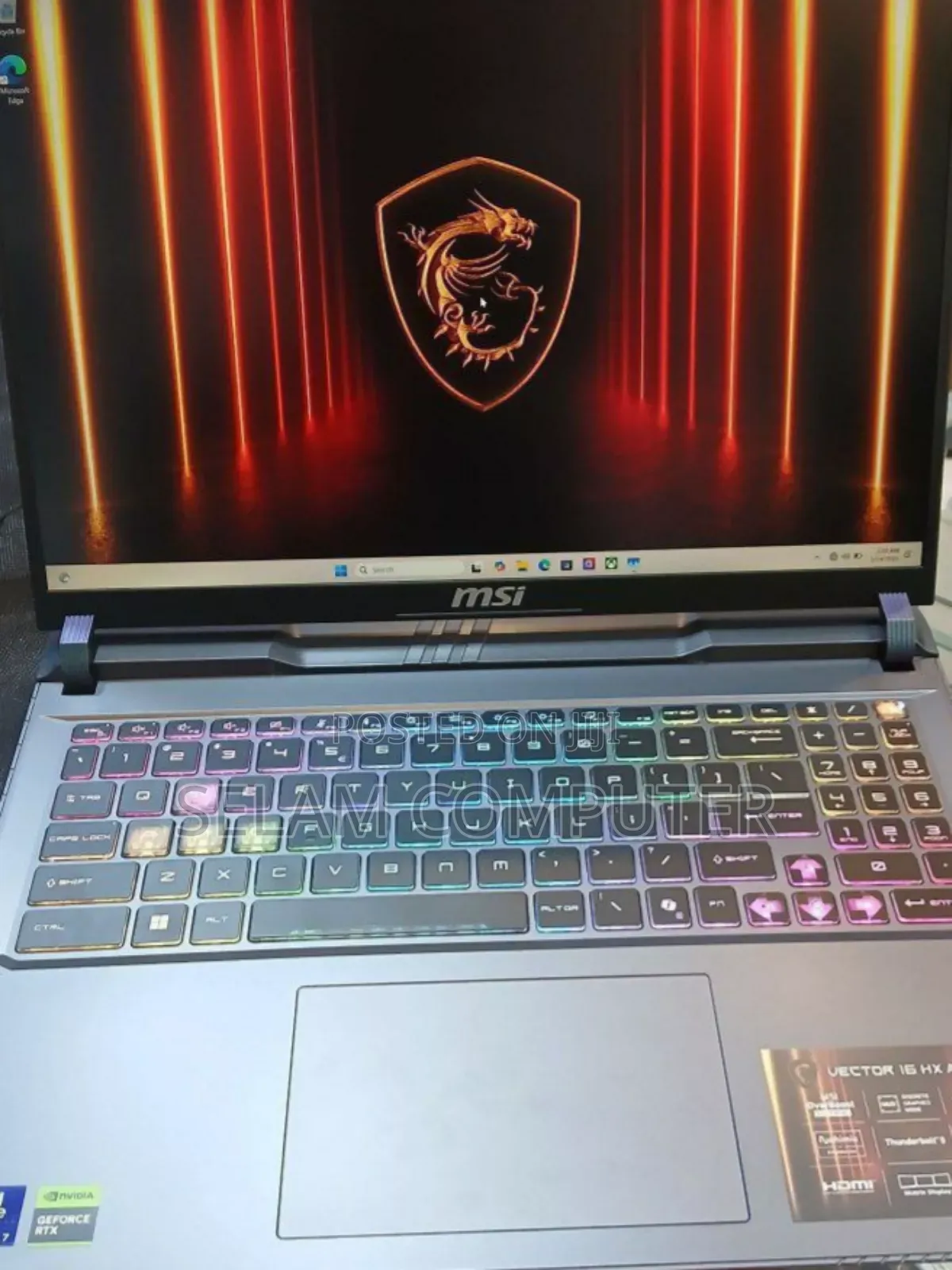New Laptop MSI Vector GP66HX 12UGS 16GB Intel Core Ultra 7 SSD 1T