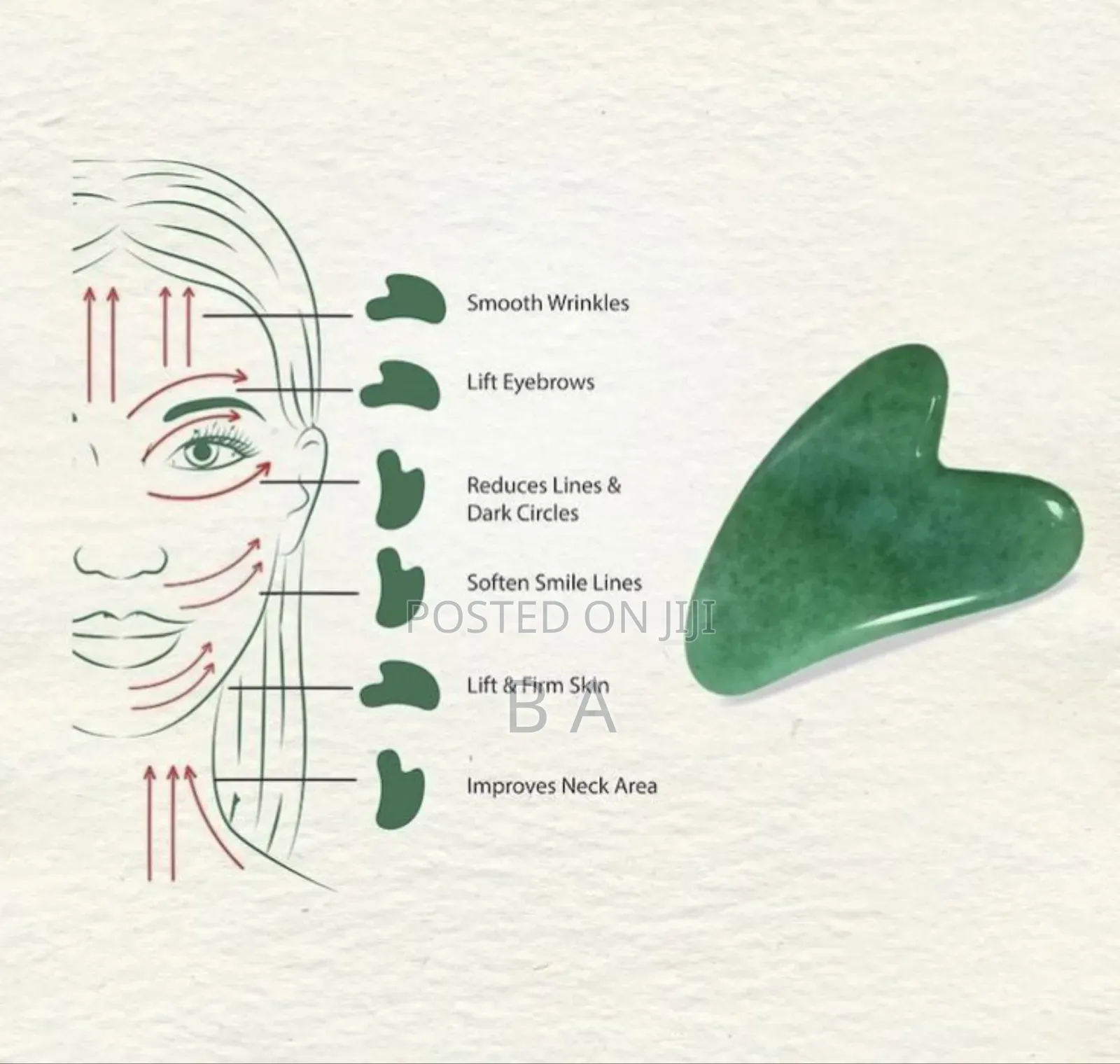 Gua Sha With Jade Stone Face Massager Roller Original