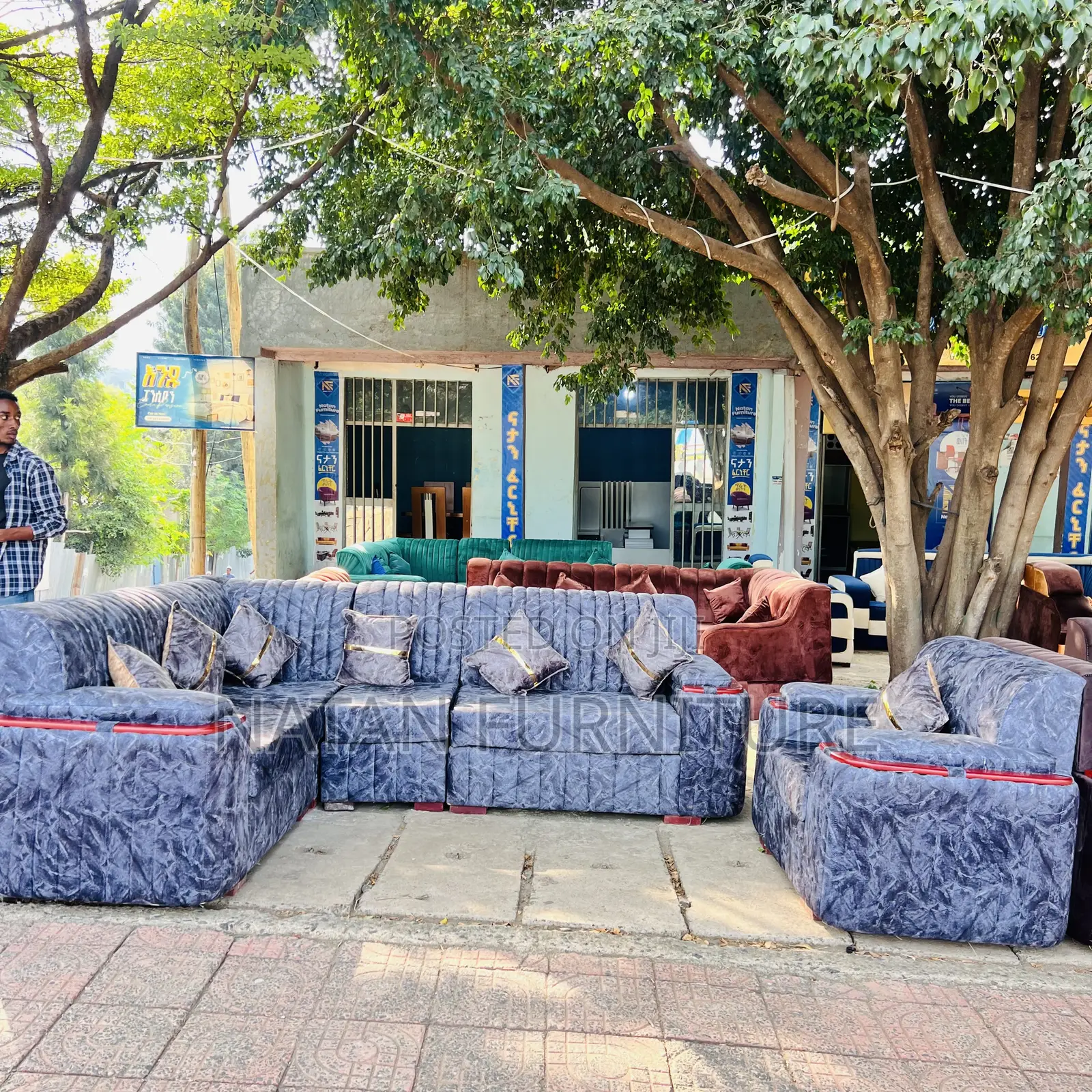 Maled Foam Sponge Hd#1 L Shaped Corner Sofa With Wooden Made