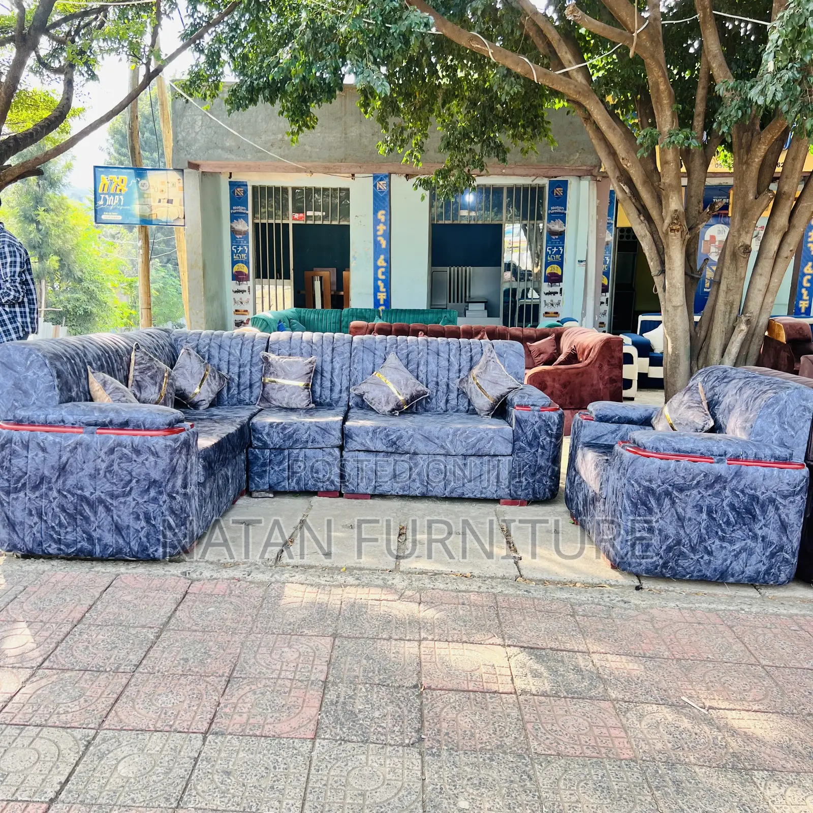 Maled Foam Sponge Hd#1 L Shaped Corner Sofa With Wooden Made