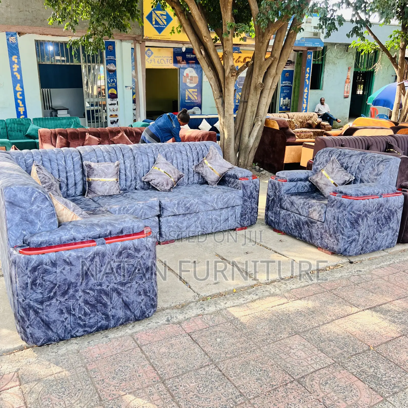 Maled Foam Sponge Hd#1 L Shaped Corner Sofa With Wooden Made