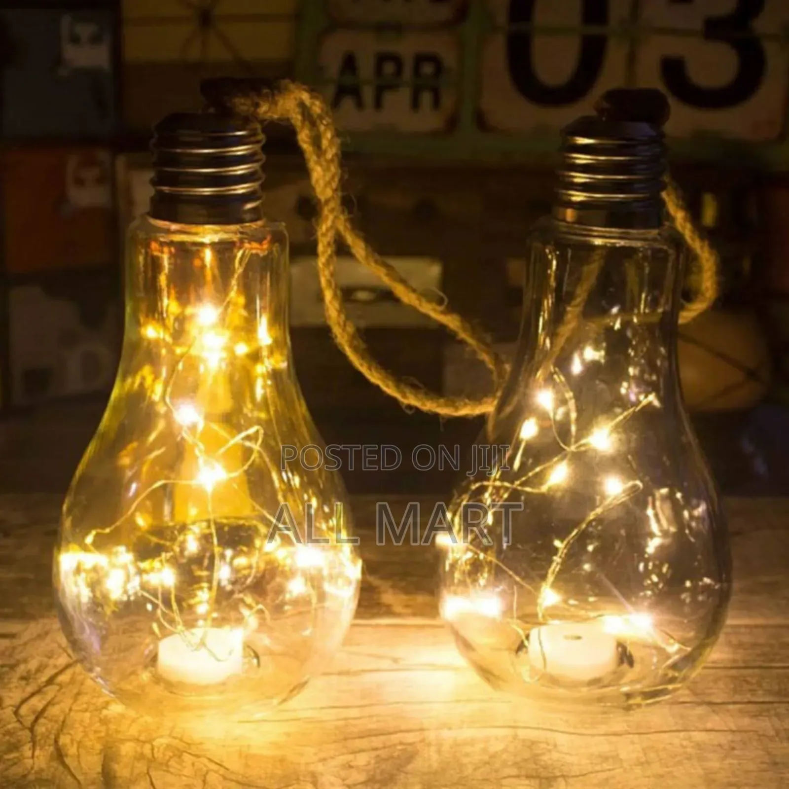 Hanging Bulb With Fairy Lights