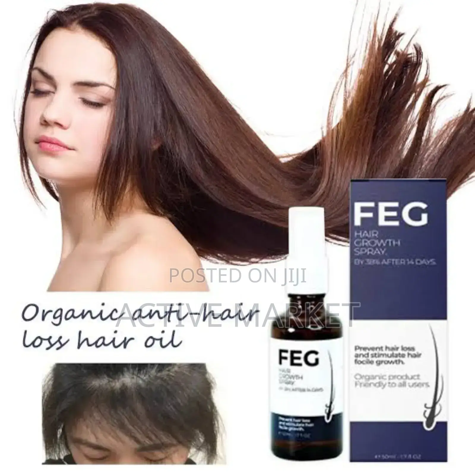 የፀጉር ማሳደጊያ Usa Feg Organic-Anti Hair Loss Hair Growth