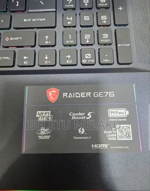 New Laptop MSI Raider GE76 12UGS 16GB Intel Core I9 SSD 1T