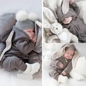 Unisex Winter Rabbit Ear Romper