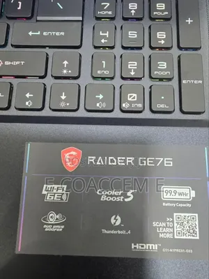 New Laptop MSI 16GB Intel Core I9 SSD 1T