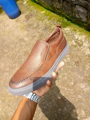 Photo - Stylish Brown Leather Slip-on Shoes – Brand New!