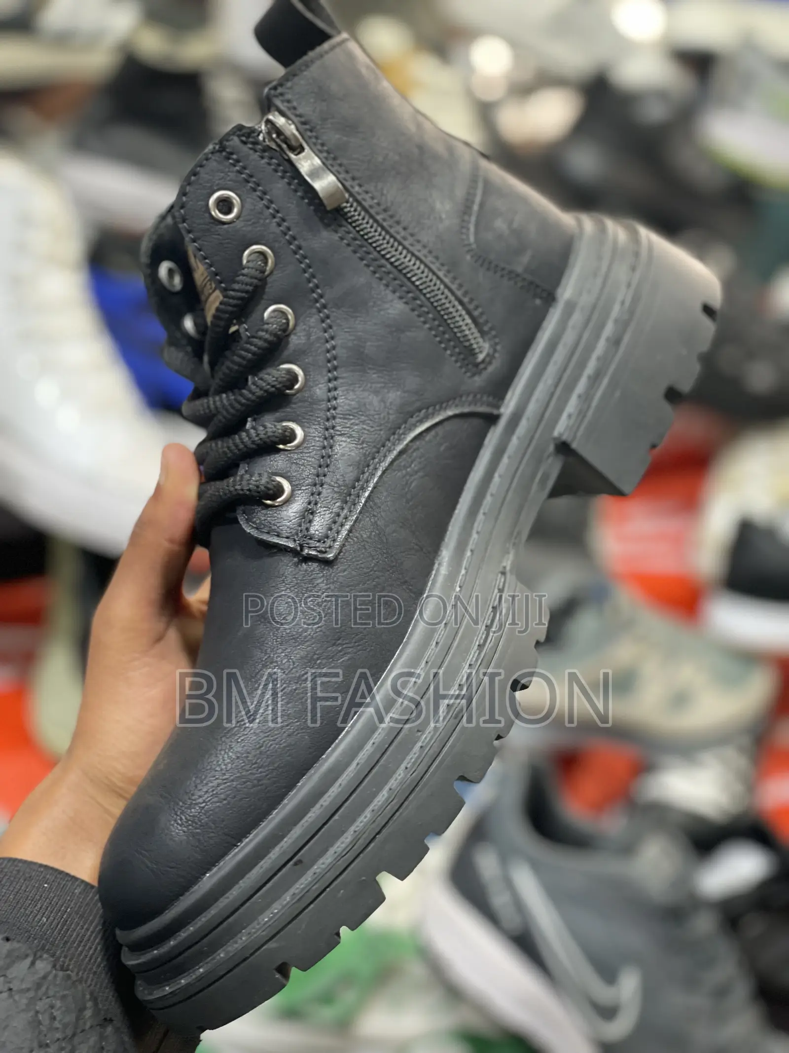 Black Faux Leather Men’S Ankle Boots