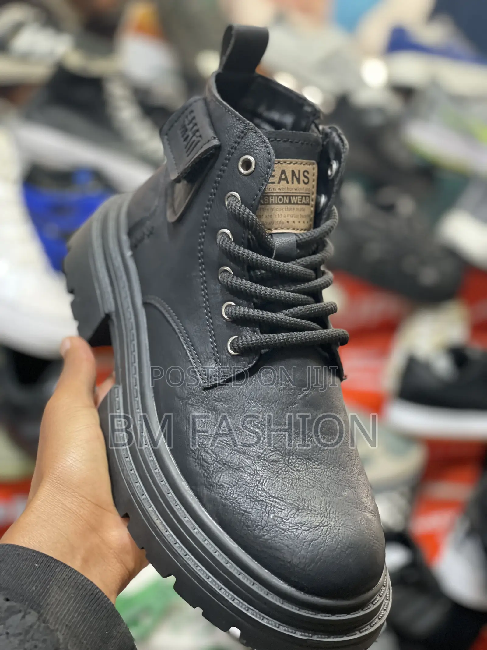 Black Faux Leather Men’S Ankle Boots