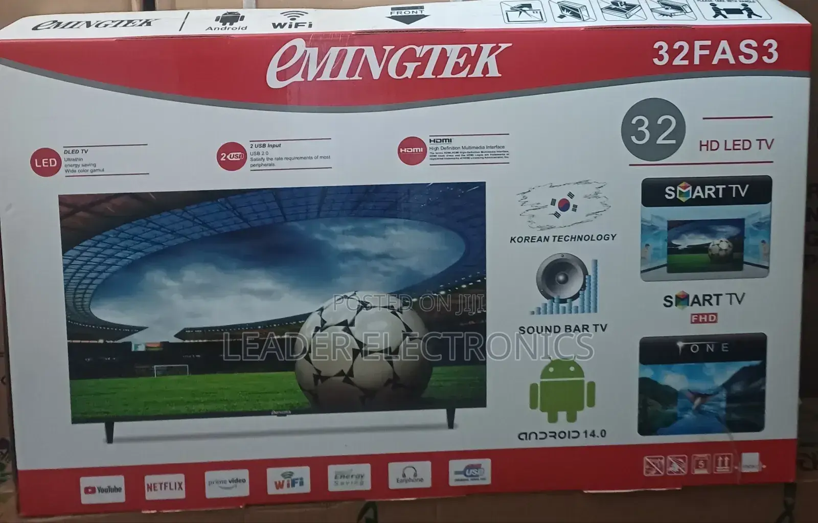 Emingtek Tv 32" Smart Android Tv Frameless Design