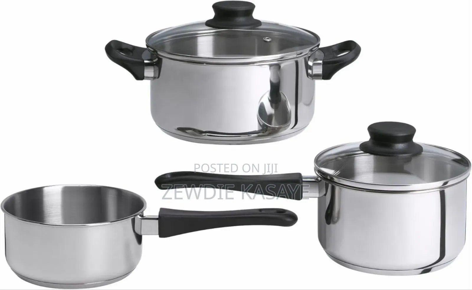 Ikea Annons Cookware Set, Glass/Stainless Steel