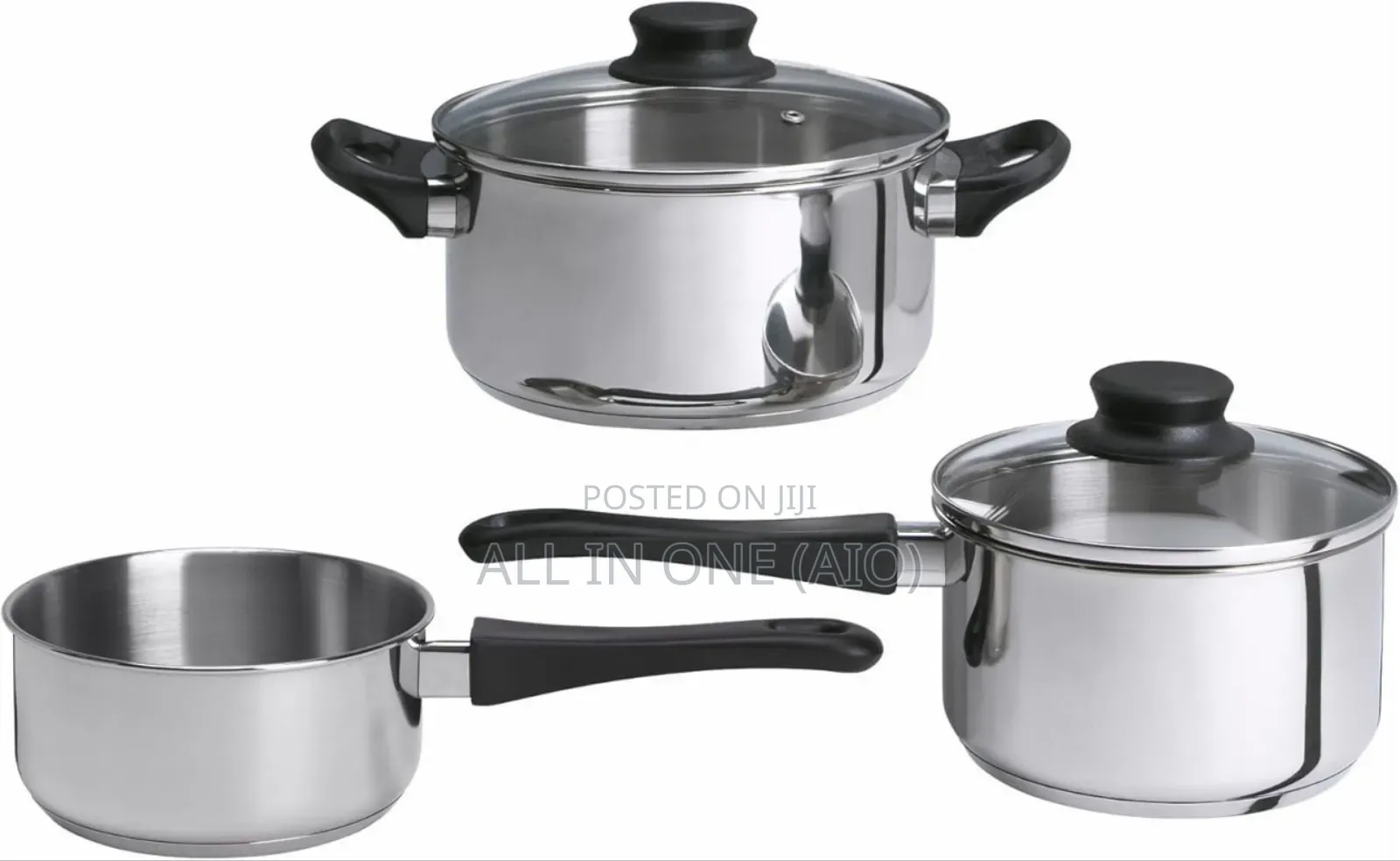 Ikea Annons Cookware Set, Glass/Stainless Steel