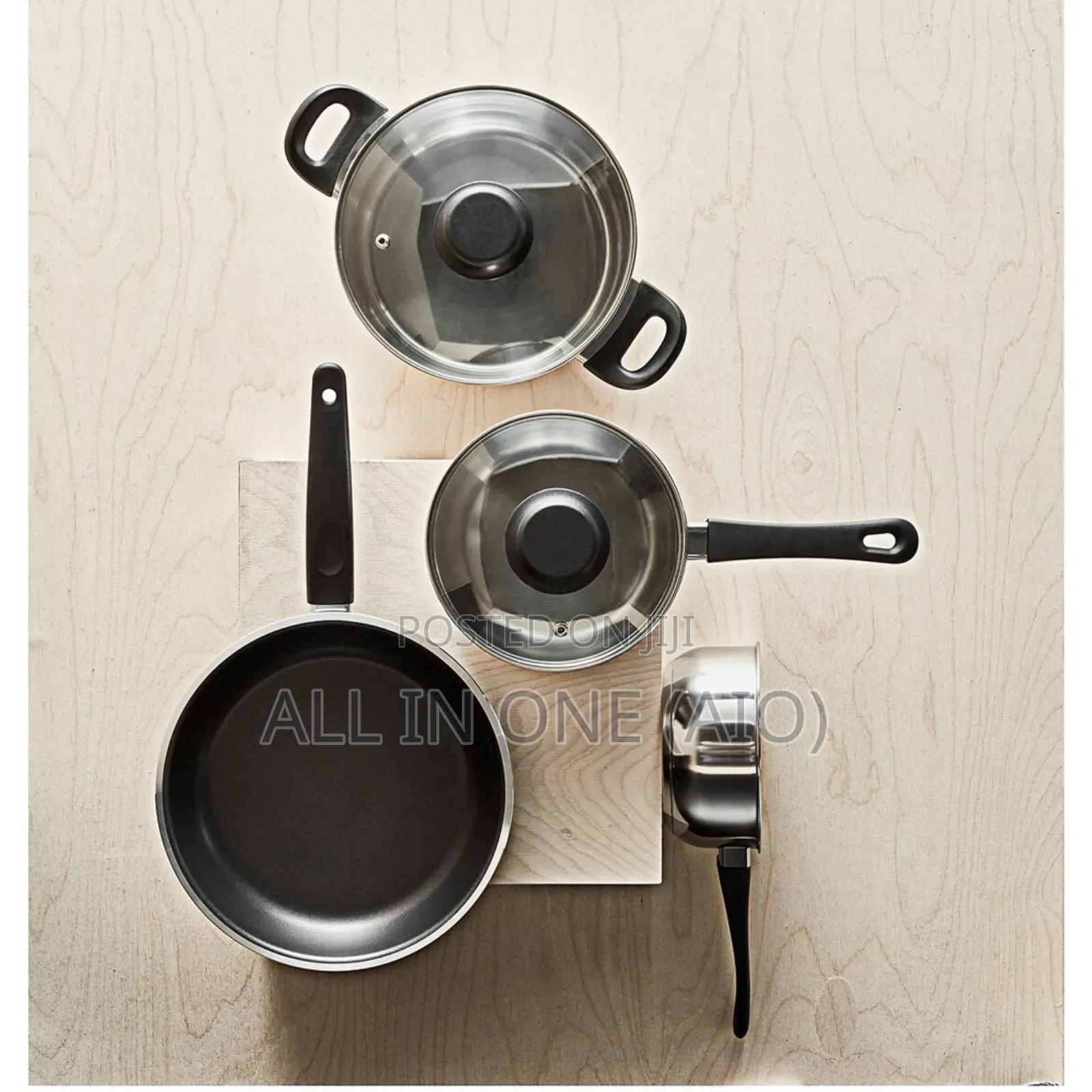 Ikea Annons Cookware Set, Glass/Stainless Steel