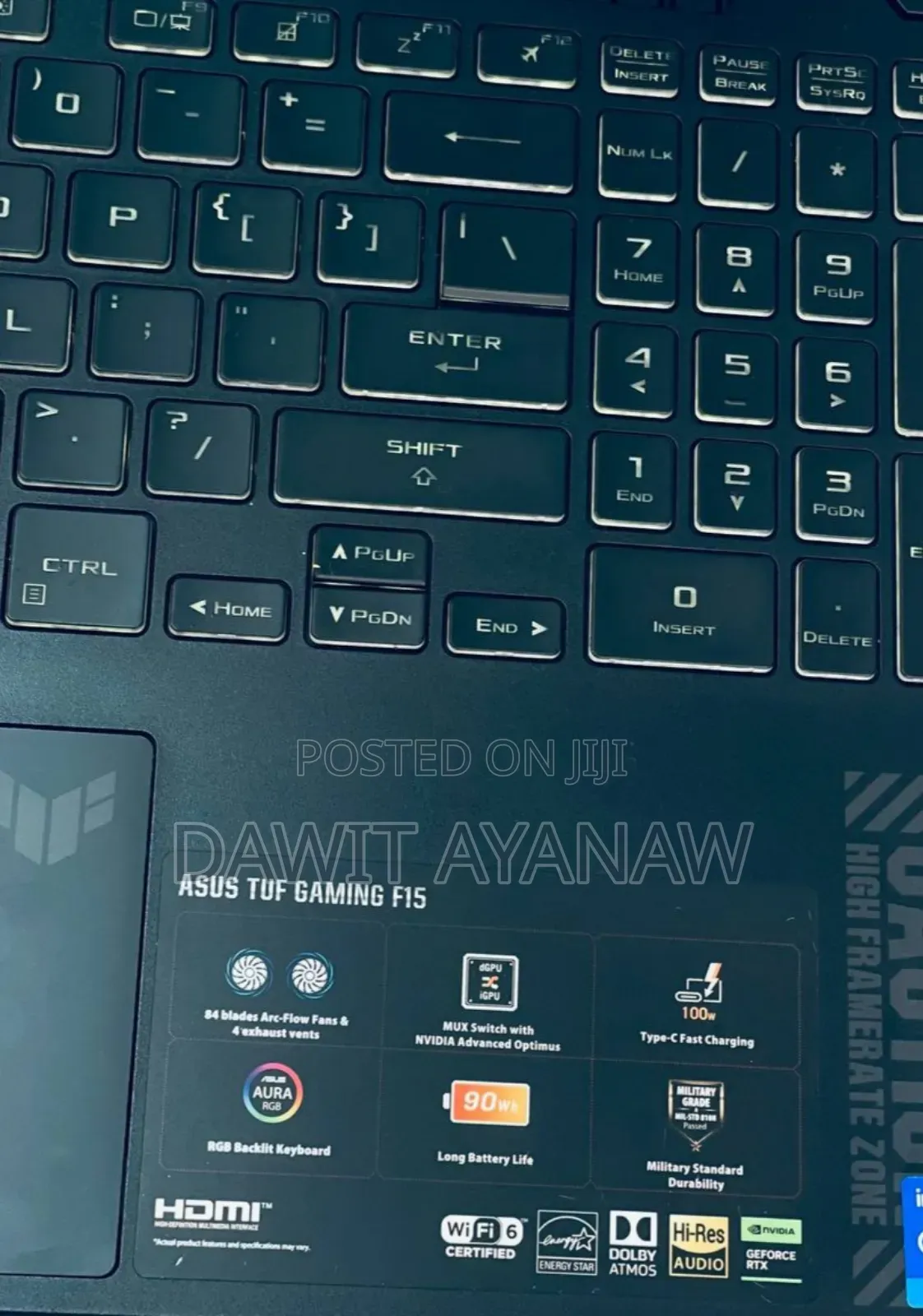 New Laptop Asus TUF Dash F15 16GB Intel Core I7 SSD 512GB