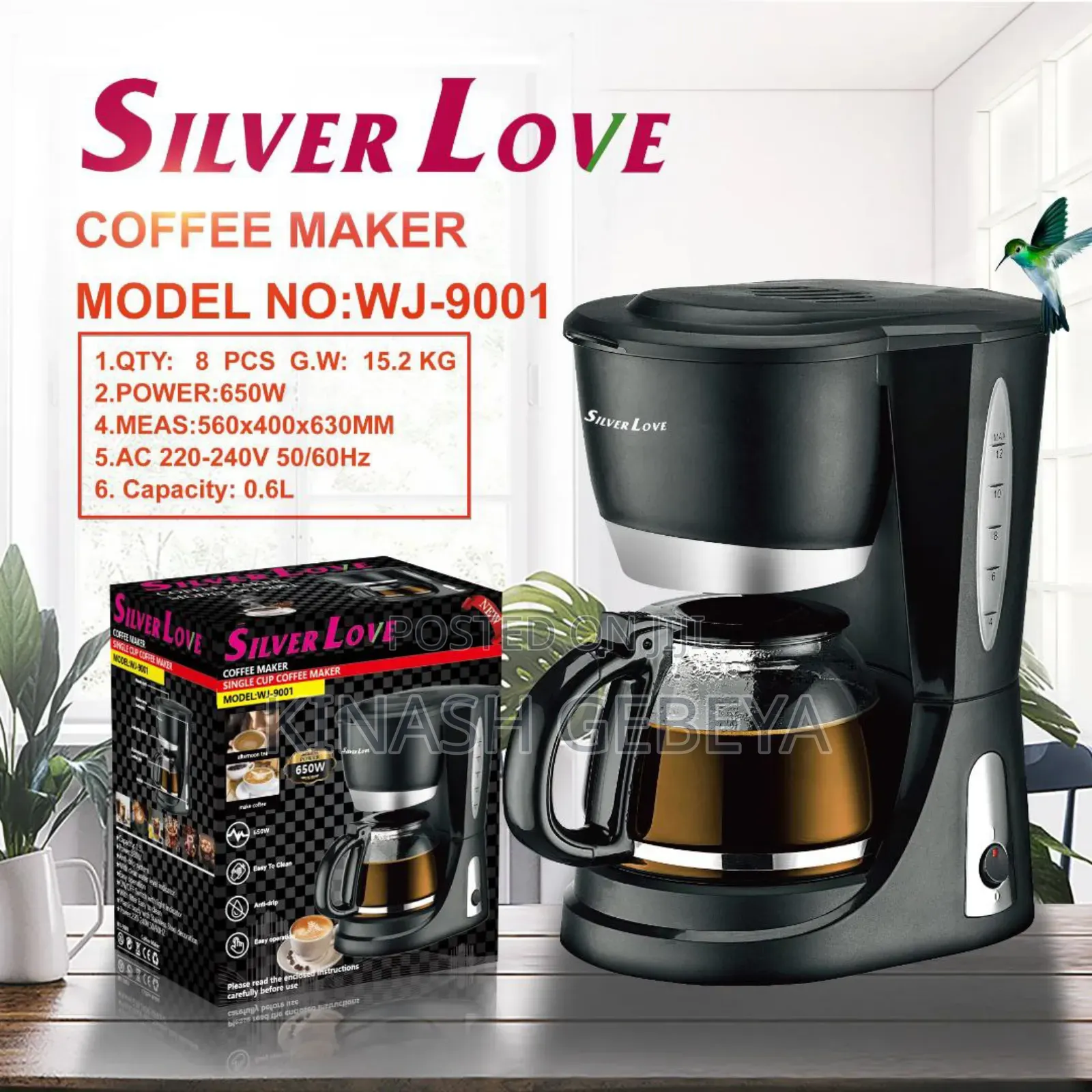 Silver Love High Quality Electrical Coffee Maker