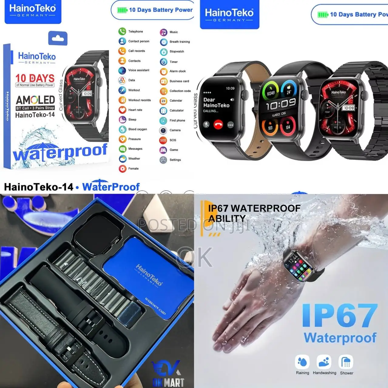 Hanio Teko-14 Smart Watch (Curved Glass)