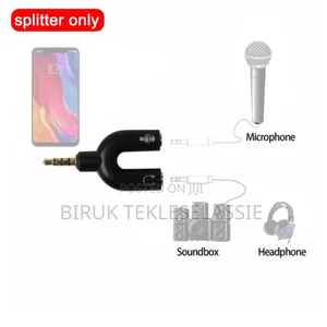 3.5mm Splitter Stereo Plug Mic Headphone Splitter Adapter