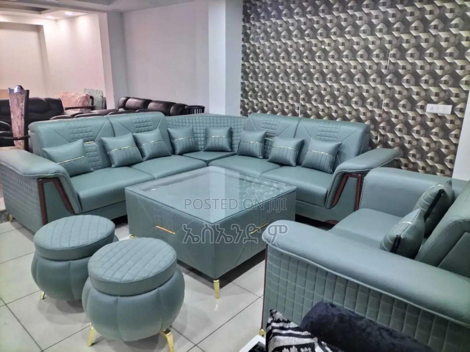 Delhi Style Sofa Design Fully Leather With Table