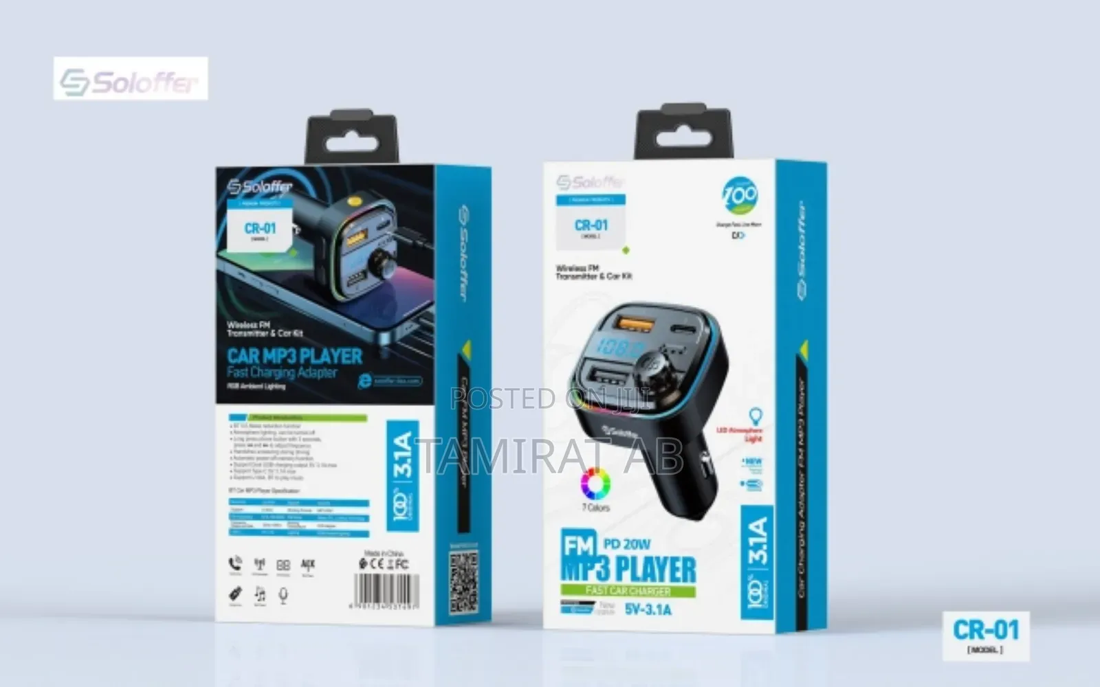 Soloffer Cr-01 Pd 20w Car Charger, Fm Transmitter, Bt Player