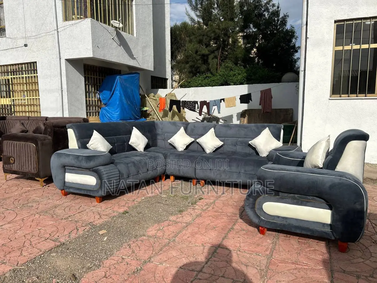 Sofa በማለዳ ፎም Hd#1 L Shape Corner Made of Wooden Matters