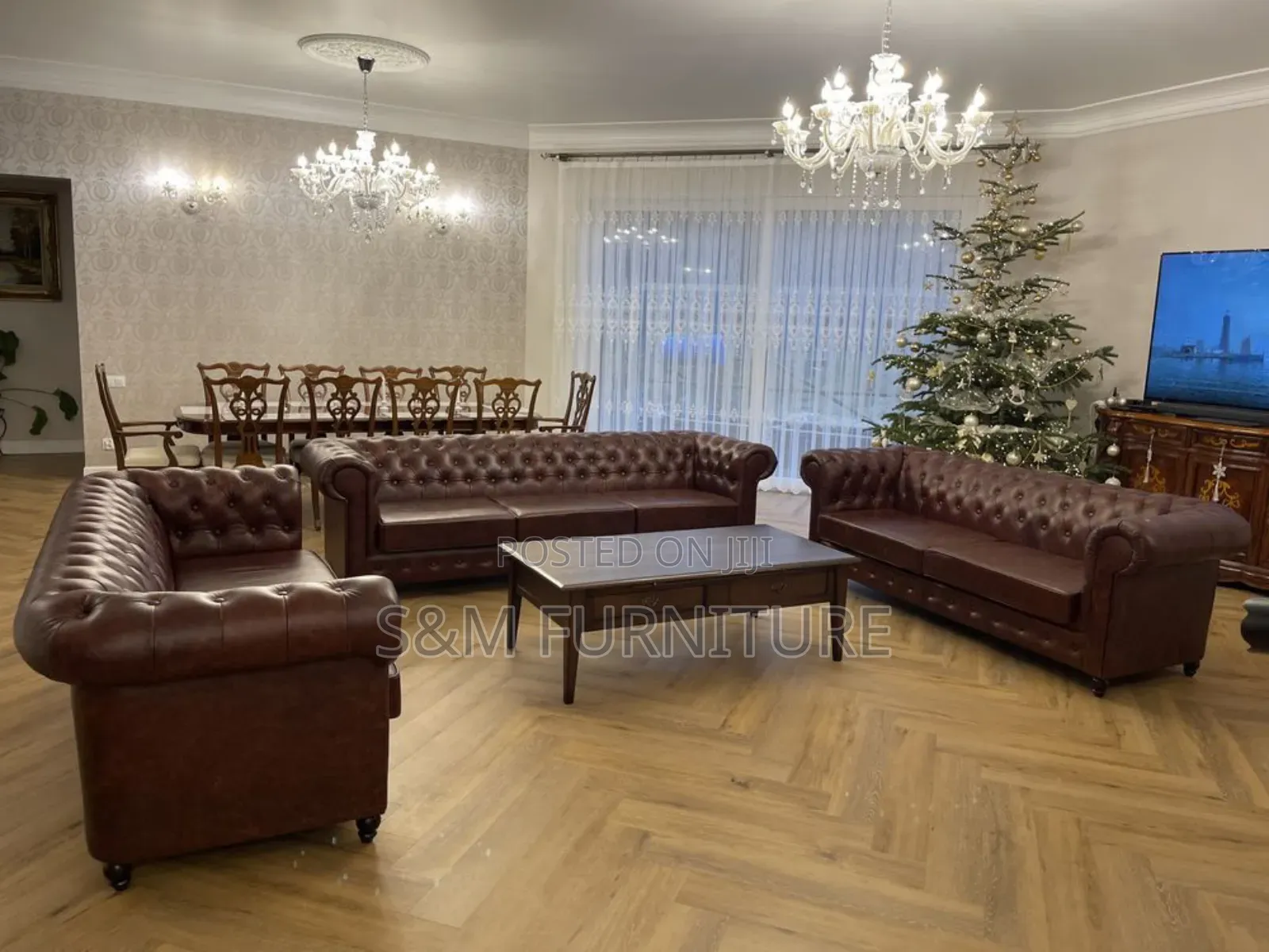 Full Leather 7 Seater Sofa to One's Liking.