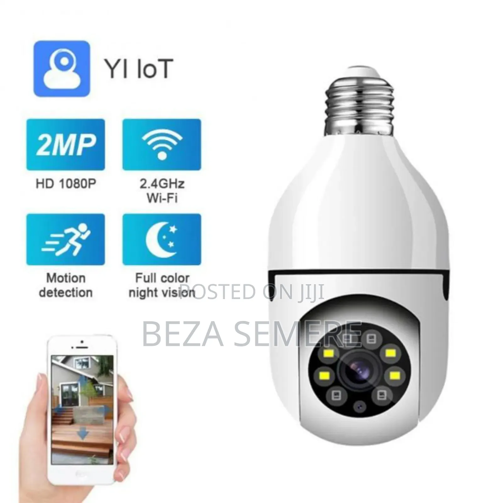 Rotating Bulb Security Camera 360degree Gold