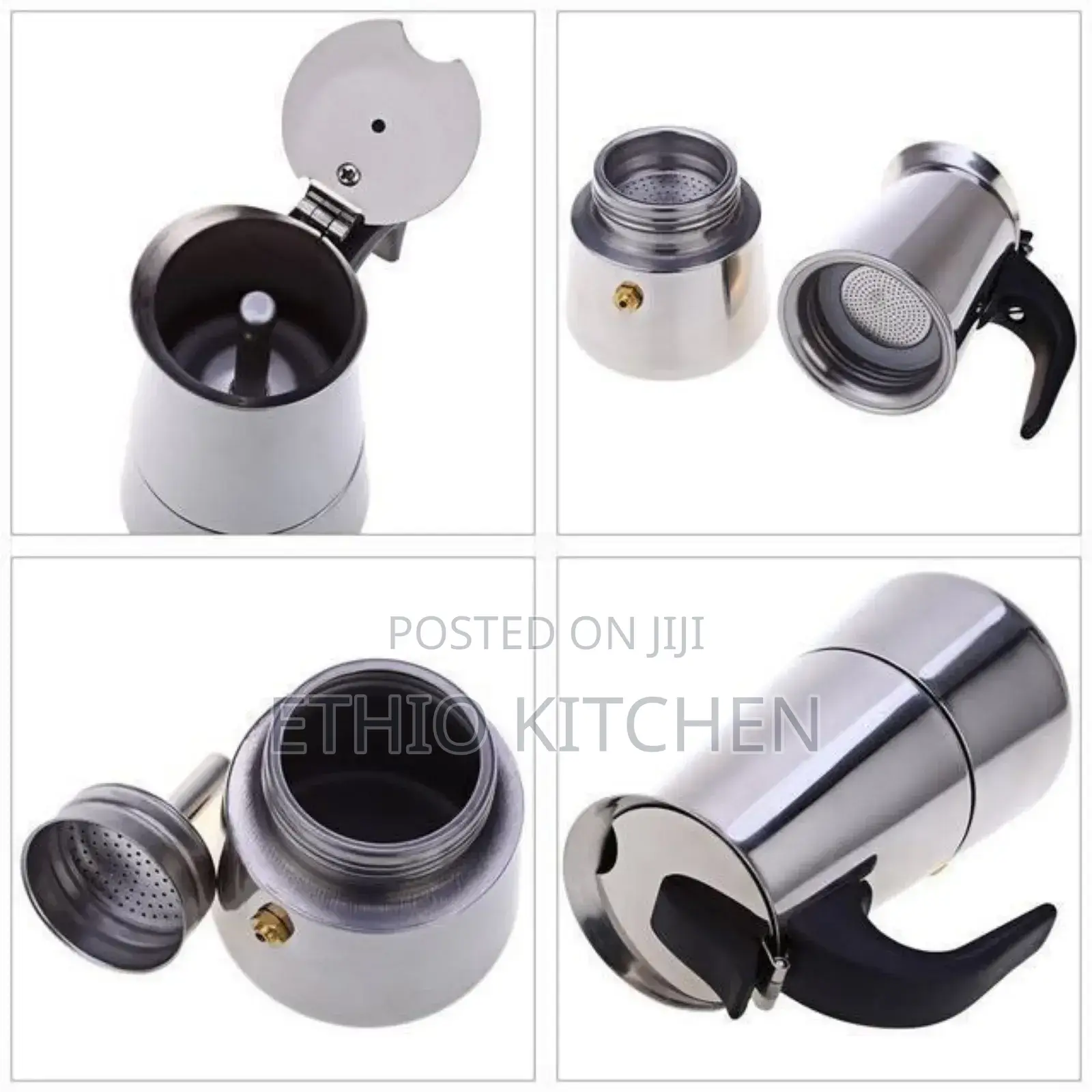 Italy Stainless Steel Espresso Maker 12 Cups ባለ 12 ኩባያ የኢስፕሬሶ ማሽን