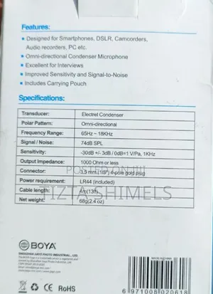 Boya Dual Omni-Directional Lavalier Mic