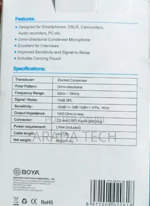 Boya Dual Omni-Directional Lavalier Mic