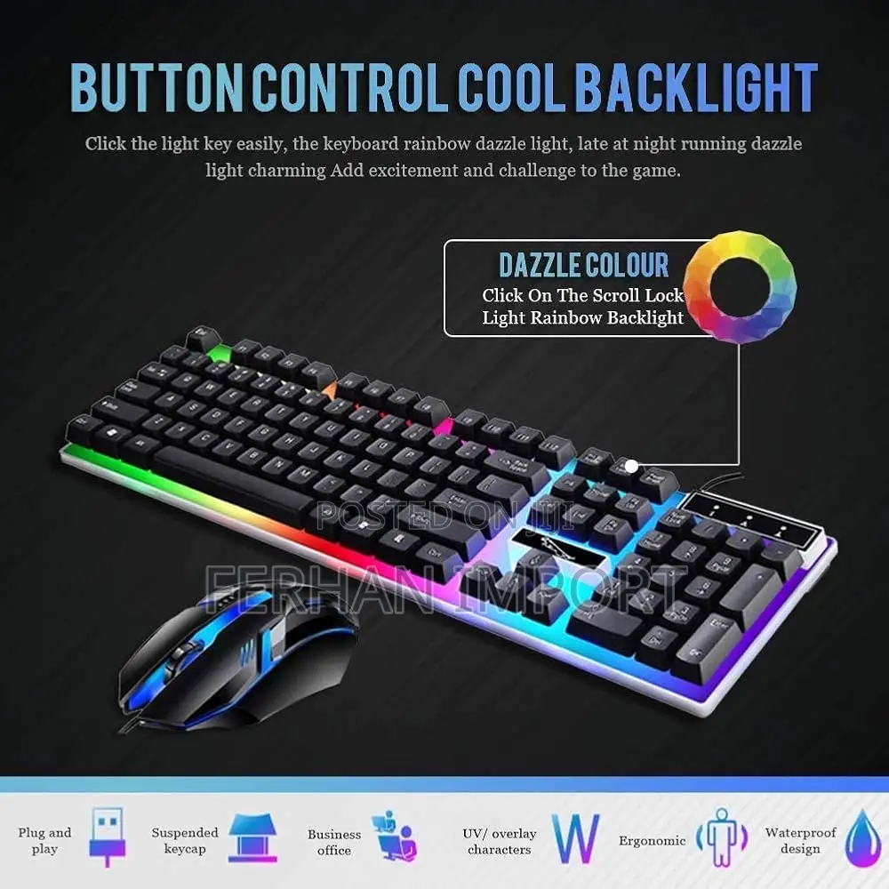 Gaming Keyboard Mouse Combo Backlit Mechanical Keyboard Led