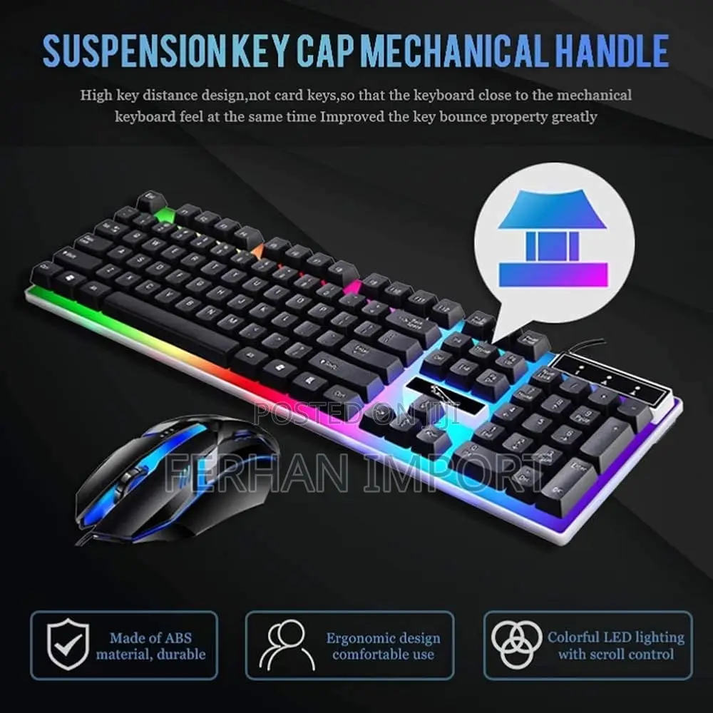Gaming Keyboard Mouse Combo Backlit Mechanical Keyboard Led