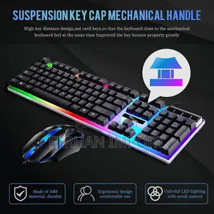 Gaming Keyboard Mouse Combo Backlit Mechanical Keyboard Led