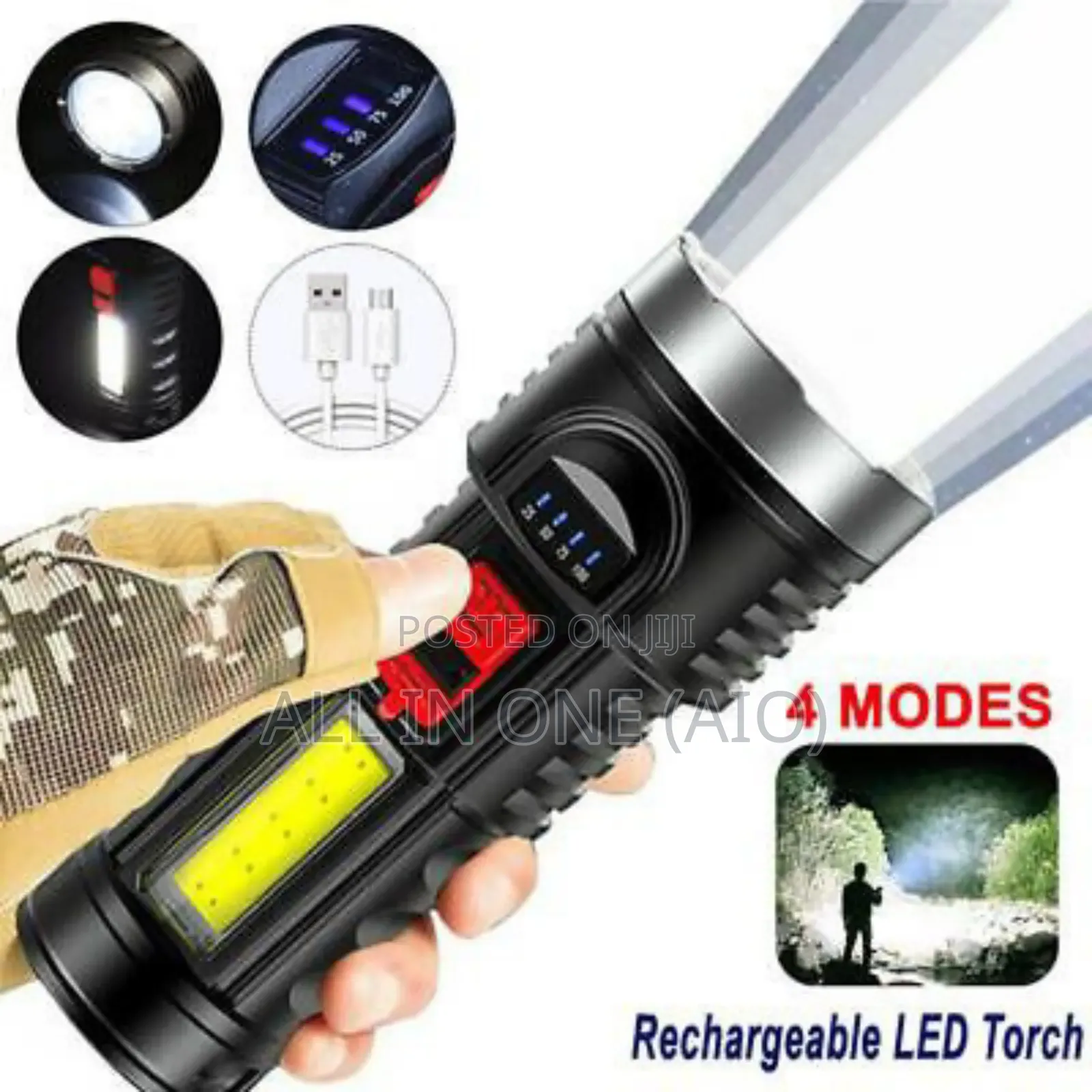 Rechargeable and Solar Led Flashlight