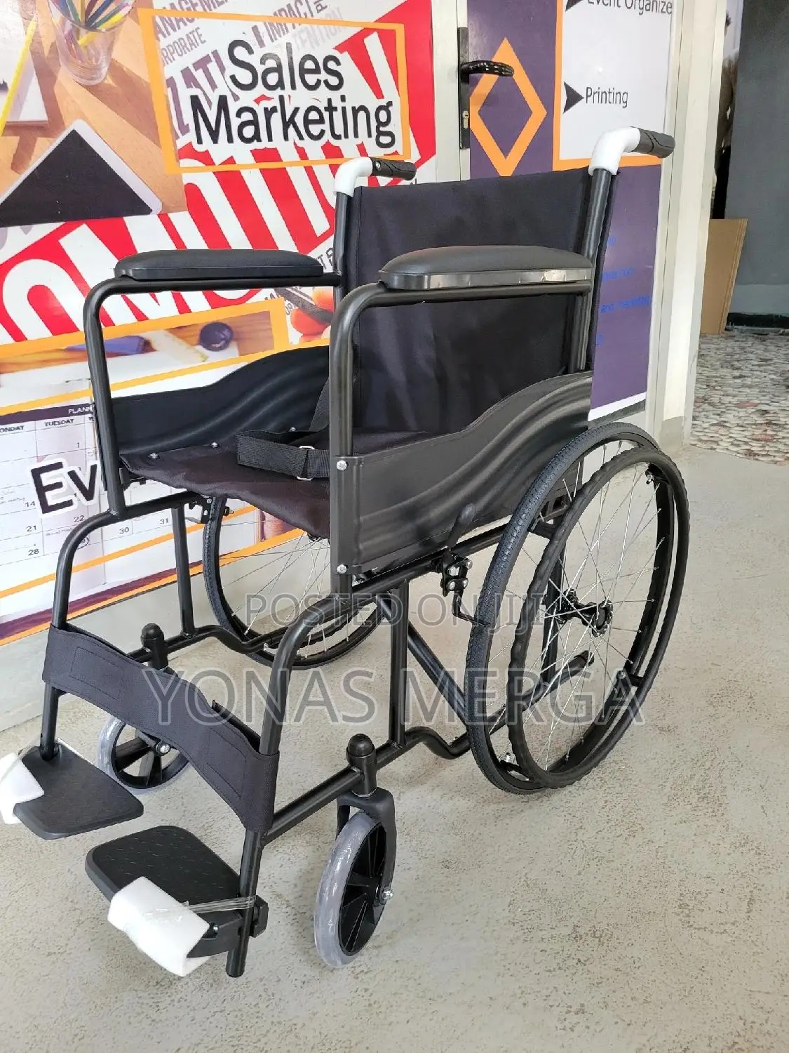 Medequip Metal Steel Wheelchair With Dual Brake Seat Belt