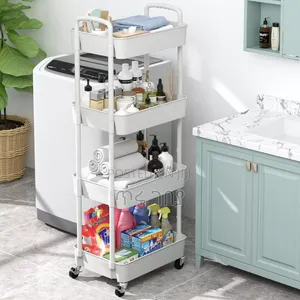 Photo - የዕቃ መደርደሪያ 4-Layer Movable Kitchen Storage Rack/Shelf