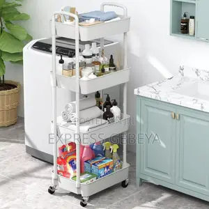 የዕቃ መደርደሪያ 4-Layer Movable Kitchen Storage Rack/Shelf